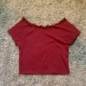 Dark red crop top